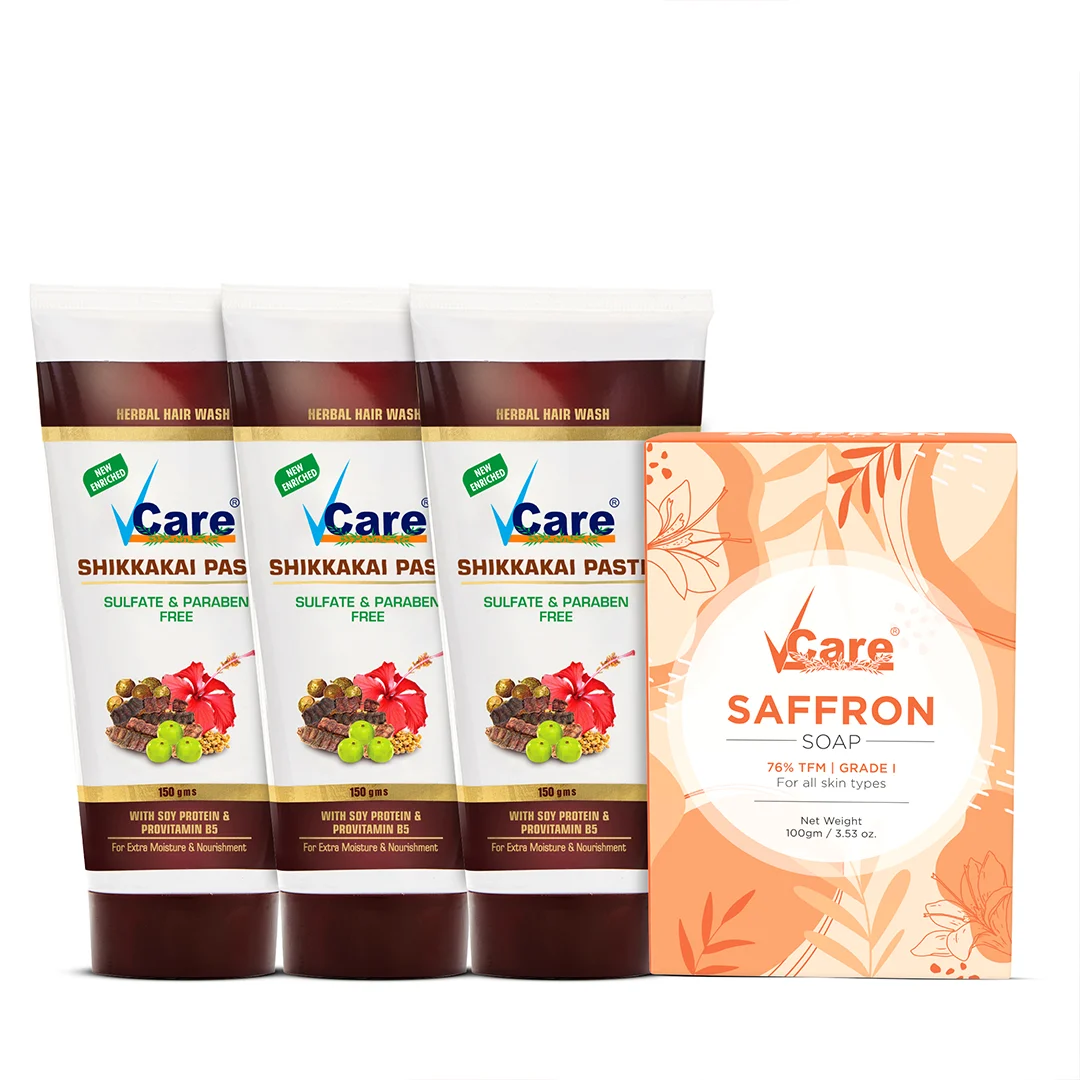 Herbal Hair & Skin Brightening Combo – Shikakai Paste & Saffron Soap